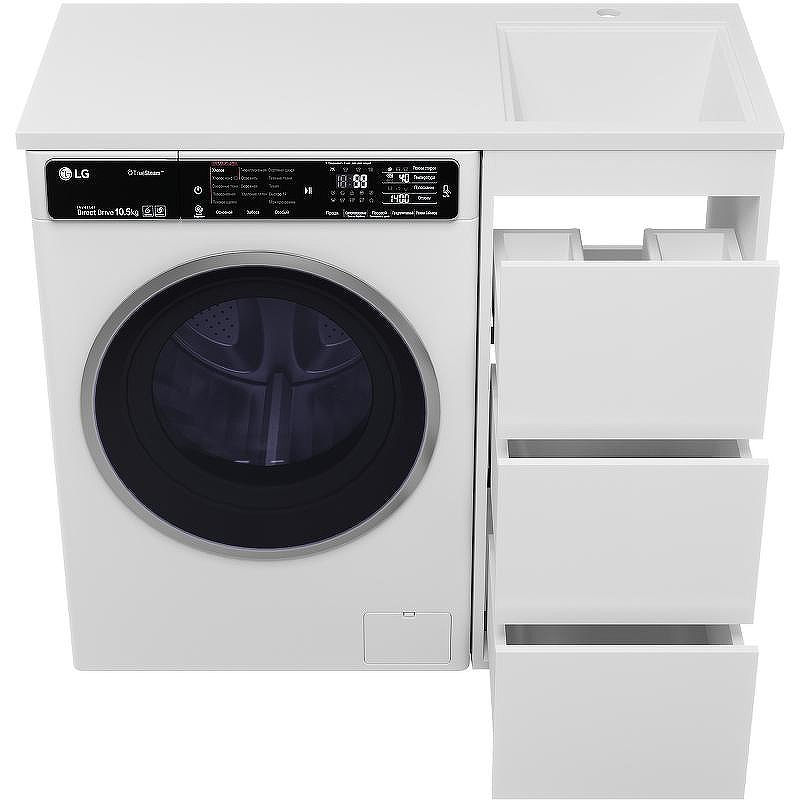 Тумба с раковиной Brevita Grafit 100 R УТ000015080 Белая матовая, купить, цена, заказать, магазин, доставка, скидка, промокод, купить, цена, заказать, магазин, доставка, скидка, промокод