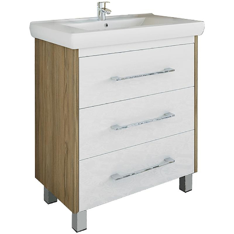 Тумба под раковину Sanflor Ларго 70 С0002108 Белая Швейцарский вяз, купить, цена, заказать, магазин, доставка, скидка, промокод, купить, цена, заказать, магазин, доставка, скидка, промокод