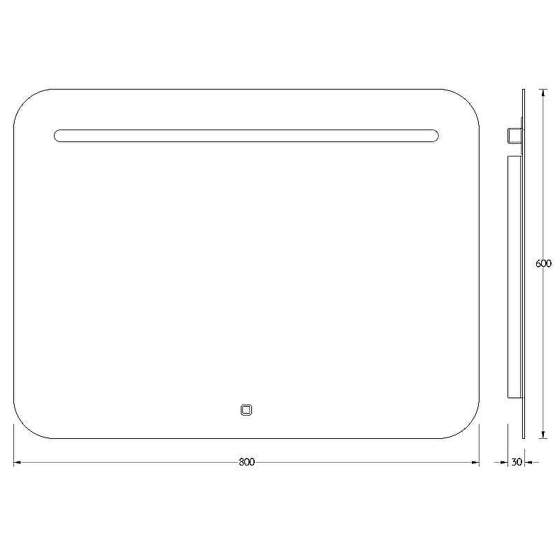 Зеркало Evoform Ledline 60x80 BY 2445 с подсветкой 6.5 W - сенсорный выключатель, купить, цена, заказать, магазин, доставка, скидка, промокод, купить, цена, заказать, магазин, доставка, скидка, промокод