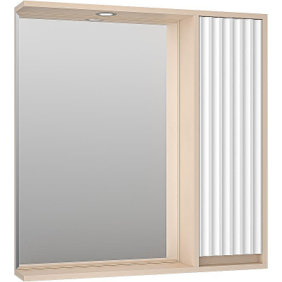 Зеркало со шкафом Brevita Balaton 80 R BAL-04080-03-01П с подсветкой Белое матовое Бежевое матовое