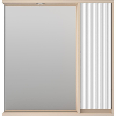 Зеркало со шкафом Brevita Balaton 80 R BAL-04080-03-01П с подсветкой Белое матовое Бежевое матовое