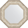 Зеркало Evoform Octagon 65x65 BY 7386 в багетной раме - Виньетка серебро 109, купить, цена, заказать, магазин, доставка, скидка, промокод, купить, цена, заказать, магазин, доставка, скидка, промокод