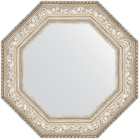 Зеркало Evoform Octagon 65x65 BY 7386 в багетной раме - Виньетка серебро 109, купить, цена, заказать, магазин, доставка, скидка, промокод, купить, цена, заказать, магазин, доставка, скидка, промокод