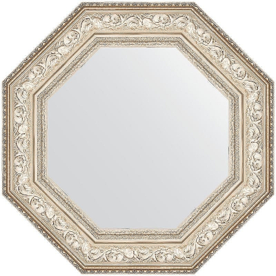 Зеркало Evoform Octagon 65x65 BY 7386 в багетной раме - Виньетка серебро 109