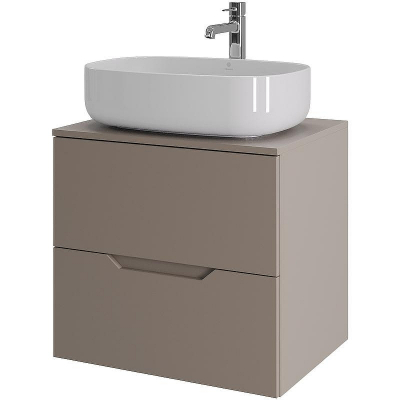 Тумба с раковиной Orange Line 60 Li-60TuLMDF+B07-540W подвесная Латте матовый