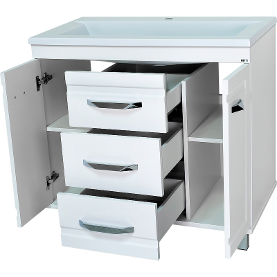 Тумба с раковиной Misty Терра 90 УТ000011809 Белая матовая