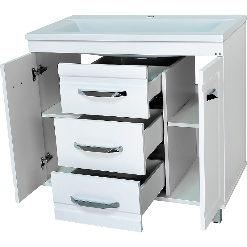 Тумба с раковиной Misty Терра 90 УТ000011809 Белая матовая, купить, цена, заказать, магазин, доставка, скидка, промокод, купить, цена, заказать, магазин, доставка, скидка, промокод