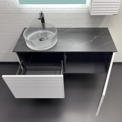 Тумба с раковиной Comforty Геленджик 120 00-00017877 подвесная Белая матовая