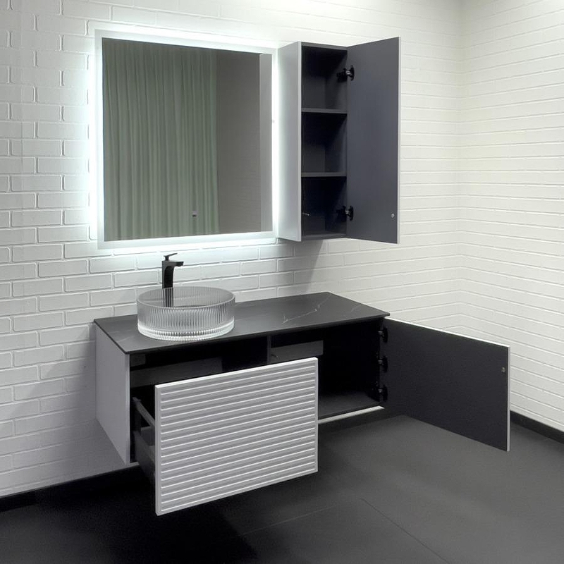 Тумба с раковиной Comforty Геленджик 120 00-00017877 подвесная Белая матовая, купить, цена, заказать, магазин, доставка, скидка, промокод, купить, цена, заказать, магазин, доставка, скидка, промокод