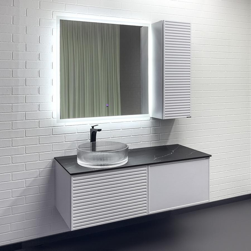 Тумба с раковиной Comforty Геленджик 120 00-00017877 подвесная Белая матовая, купить, цена, заказать, магазин, доставка, скидка, промокод, купить, цена, заказать, магазин, доставка, скидка, промокод