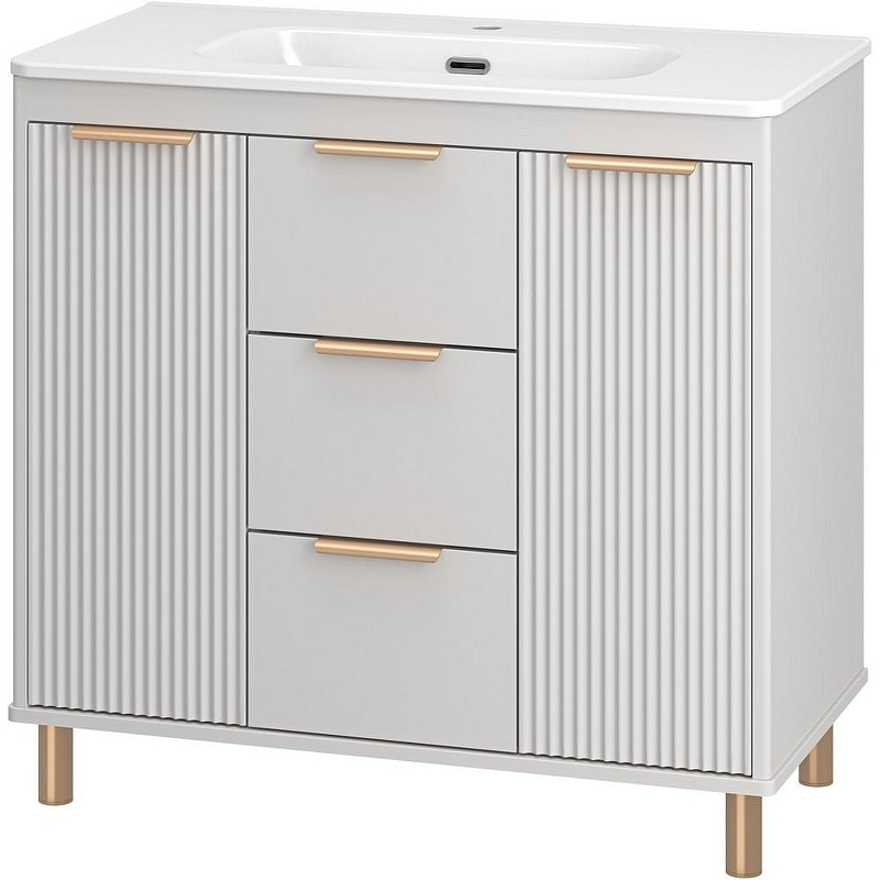 Тумба с раковиной Brevita Risacca Crema 90 УТ000025681 Серая матовая, купить, цена, заказать, магазин, доставка, скидка, промокод, купить, цена, заказать, магазин, доставка, скидка, промокод