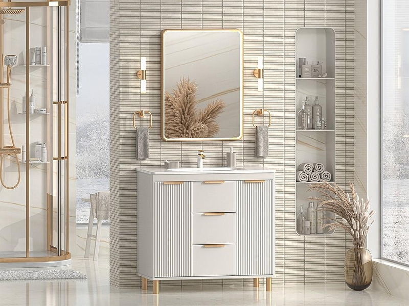 Тумба с раковиной Brevita Risacca Crema 90 УТ000025681 Серая матовая, купить, цена, заказать, магазин, доставка, скидка, промокод, купить, цена, заказать, магазин, доставка, скидка, промокод