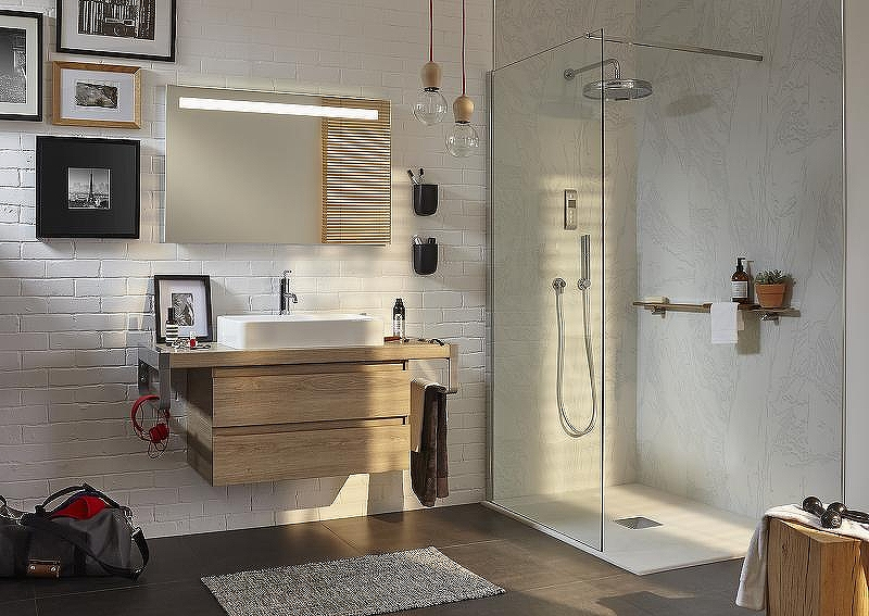 Зеркало Jacob Delafon Parallel 130 EB1419-NF с подсветкой с подогревом и ИК-выключателем, купить, цена, заказать, магазин, доставка, скидка, промокод, купить, цена, заказать, магазин, доставка, скидка, промокод