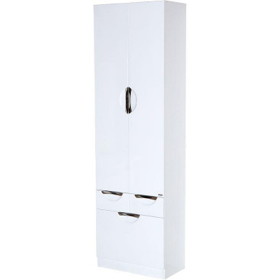 Шкаф пенал Misty Орхидея 60 П-Жас05060-011К2Я с бельевой корзиной Белый