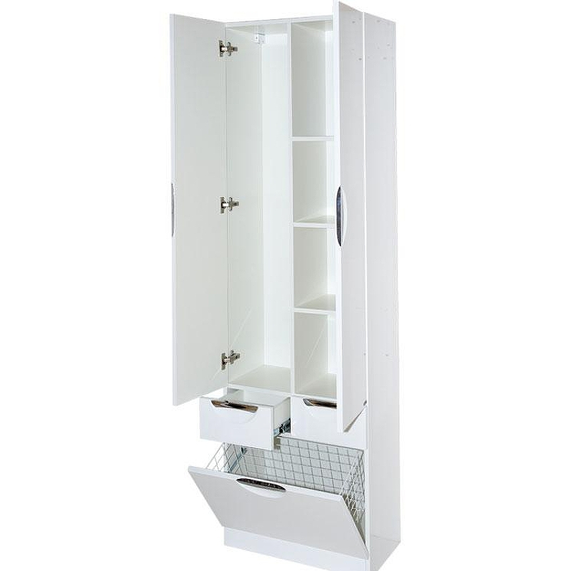 Шкаф пенал Misty Орхидея 60 П-Жас05060-011К2Я с бельевой корзиной Белый, купить, цена, заказать, магазин, доставка, скидка, промокод, купить, цена, заказать, магазин, доставка, скидка, промокод