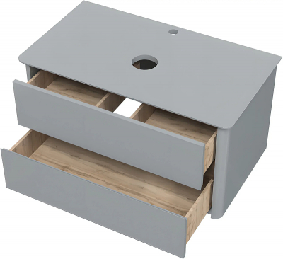 Тумба под раковину Marka One Monro 80П Ц0000005450 подвесная цвет Серый