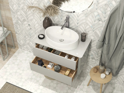 Тумба под раковину Marka One Monro 80П Ц0000005450 подвесная цвет Серый