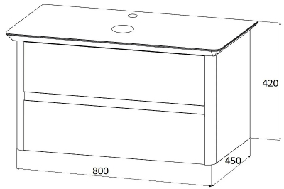 Тумба под раковину Marka One Monro 80П Ц0000005450 подвесная цвет Серый