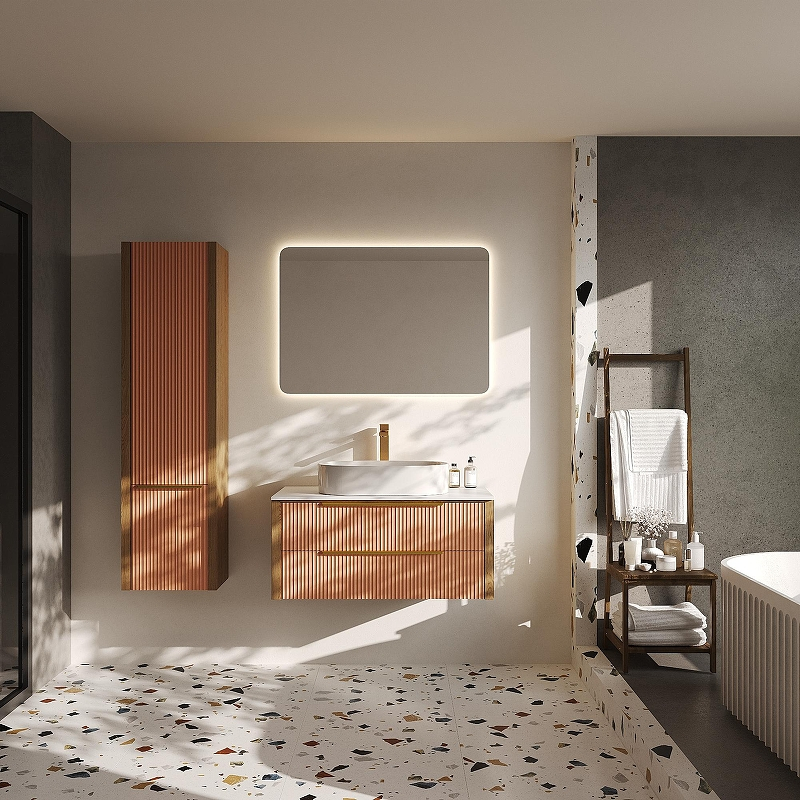 Тумба под раковину ЗОВ Валенсия 100 V100L-KPW цвет Бежево-розовый, купить, цена, заказать, магазин, доставка, скидка, промокод, купить, цена, заказать, магазин, доставка, скидка, промокод