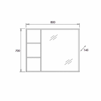 Зеркало Onika Девис 80.00 У 208093 Бетон чикаго