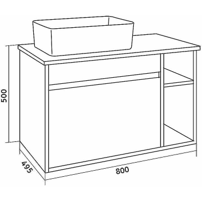 Тумба под раковину Grossman Фалькон 80 108005 подвесная Бетон