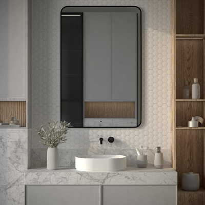 Зеркало Defesto Aura 80х120 DF 2970R с подсветкой 38W-4500K/ИК - выключатель/Нейтральный белый свет/Черная рама