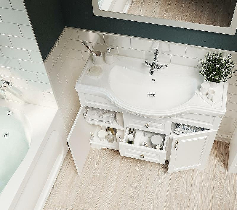 Тумба под раковину 1MarKa Прованс New 80Н У94490 Белый глянец, купить, цена, заказать, магазин, доставка, скидка, промокод, купить, цена, заказать, магазин, доставка, скидка, промокод