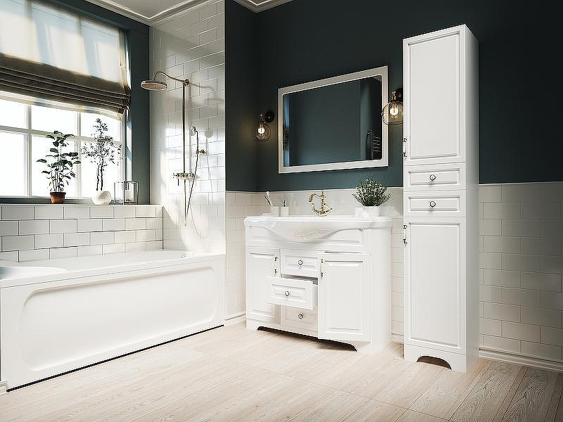 Тумба под раковину 1MarKa Прованс New 80Н У94490 Белый глянец, купить, цена, заказать, магазин, доставка, скидка, промокод, купить, цена, заказать, магазин, доставка, скидка, промокод