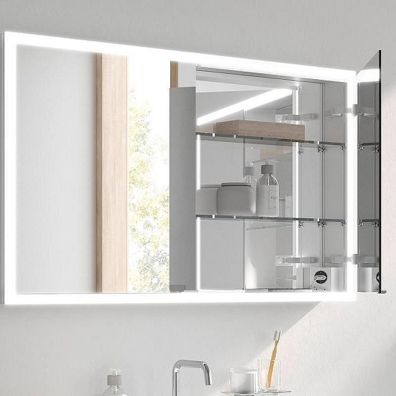 Зеркальный шкаф Emco Asis prime 120 9497 060 84 с подсветкой Серебро, купить, цена, заказать, магазин, доставка, скидка, промокод, купить, цена, заказать, магазин, доставка, скидка, промокод