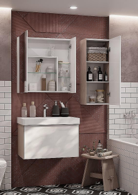 Зеркальный шкаф Aquaton Асти 55 1A263302AX010 Белый