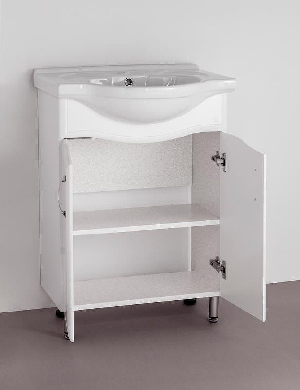 Тумба под раковину Style Line Эко Волна 9 Байкал 60 Белый глянец, купить, цена, заказать, магазин, доставка, скидка, промокод, купить, цена, заказать, магазин, доставка, скидка, промокод