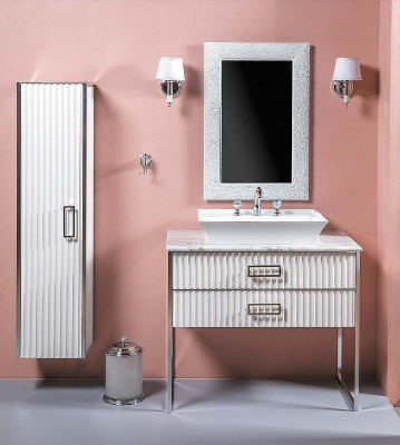 Шкаф пенал Boheme Armadi Art Monaco 35 868-WCR подвесной Белый глянец Хром