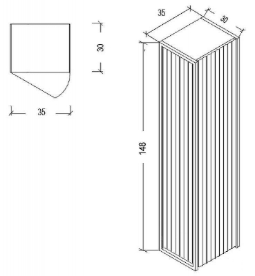 Шкаф пенал Boheme Armadi Art Monaco 35 868-WCR подвесной Белый глянец Хром