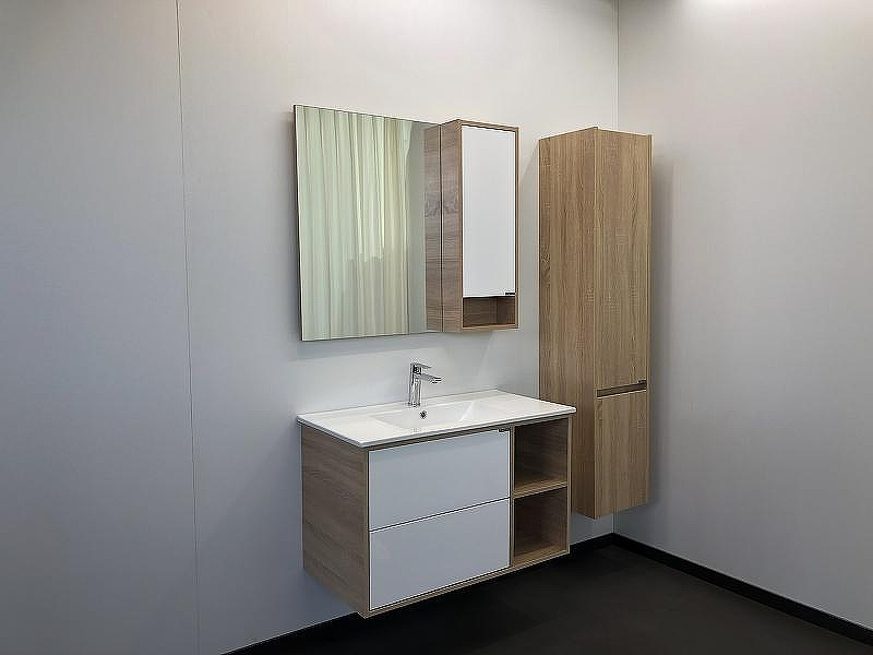 Тумба с раковиной Comforty Гамбург 90 00004142225 подвесная Дуб сонома, купить, цена, заказать, магазин, доставка, скидка, промокод, купить, цена, заказать, магазин, доставка, скидка, промокод