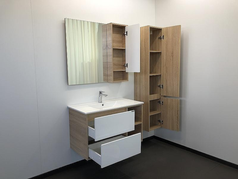 Тумба с раковиной Comforty Гамбург 90 00004142225 подвесная Дуб сонома, купить, цена, заказать, магазин, доставка, скидка, промокод, купить, цена, заказать, магазин, доставка, скидка, промокод