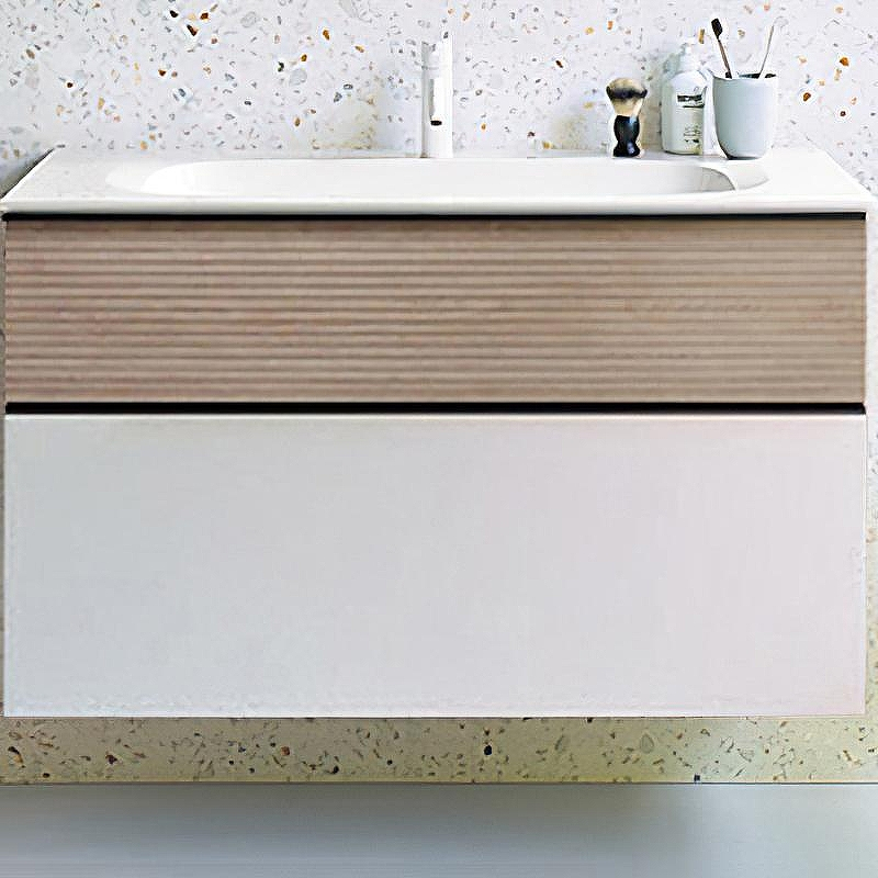 Тумба с раковиной Burgbad Fiumo 100 SFXN102F3956FOT45G0200C0001*1 подвесная Eiche Dekor Cashmere Белая матовая, купить, цена, заказать, магазин, доставка, скидка, промокод, купить, цена, заказать, магазин, доставка, скидка, промокод