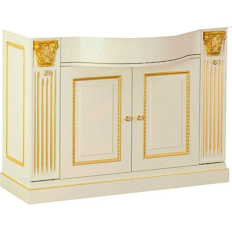 Тумба под раковину Migliore Ravenna 120 27061 Слоновая кость с золотом без столешницы, купить, цена, заказать, магазин, доставка, скидка, промокод, купить, цена, заказать, магазин, доставка, скидка, промокод