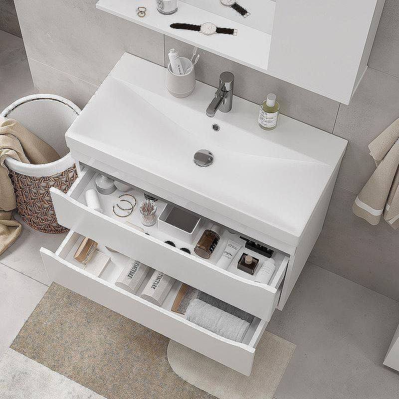 Тумба под раковину Volna Lake 80.2Y tpLAKE80.2Y-01 подвесная Белая, купить, цена, заказать, магазин, доставка, скидка, промокод, купить, цена, заказать, магазин, доставка, скидка, промокод