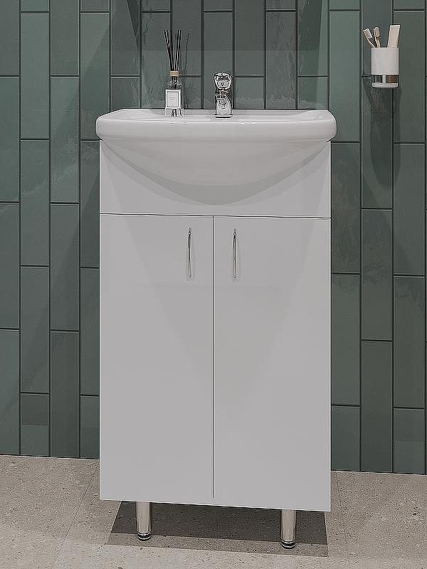 Тумба с раковиной Orange Лайт 50 LA-50TUW+RA Белая, купить, цена, заказать, магазин, доставка, скидка, промокод, купить, цена, заказать, магазин, доставка, скидка, промокод