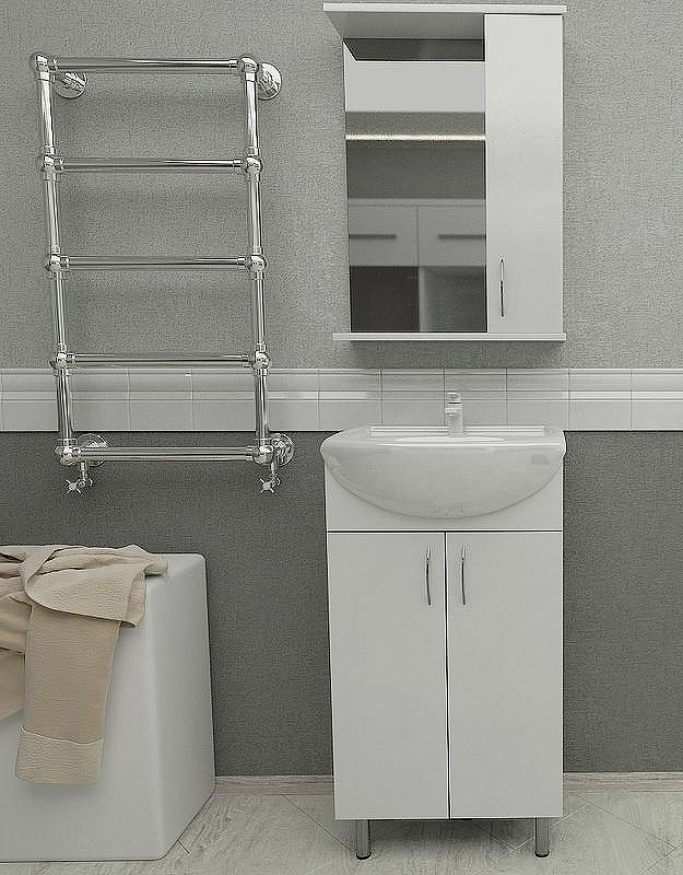 Тумба с раковиной Orange Лайт 50 LA-50TUW+RA Белая, купить, цена, заказать, магазин, доставка, скидка, промокод, купить, цена, заказать, магазин, доставка, скидка, промокод