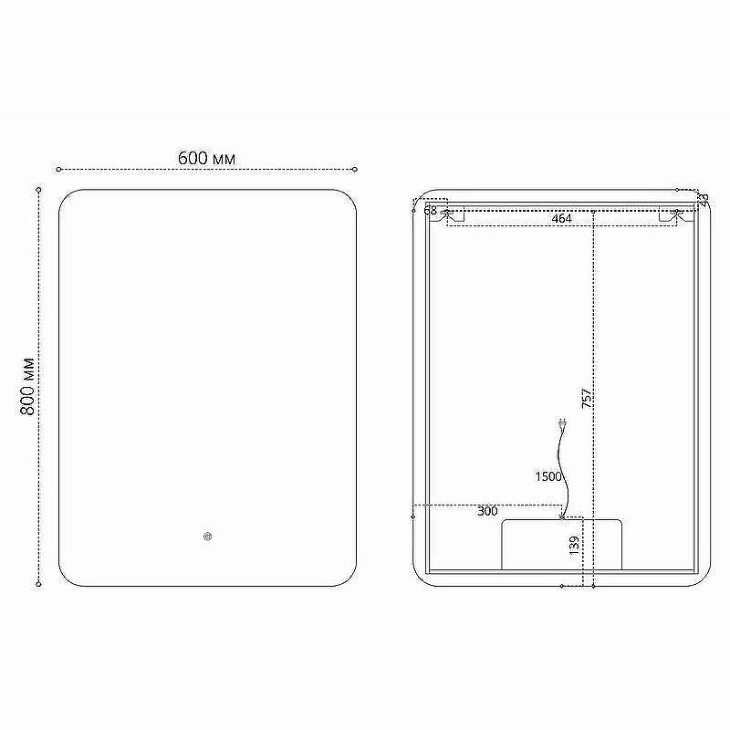 Зеркало Vincea 60 VLM-3BE600-2 с подсветкой с сенсорным выключателем с подогревом и диммером, купить, цена, заказать, магазин, доставка, скидка, промокод, купить, цена, заказать, магазин, доставка, скидка, промокод