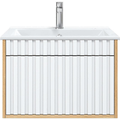 Тумба под раковину Onika Дайлер 60 106150 подвесная Белая Дуб сонома