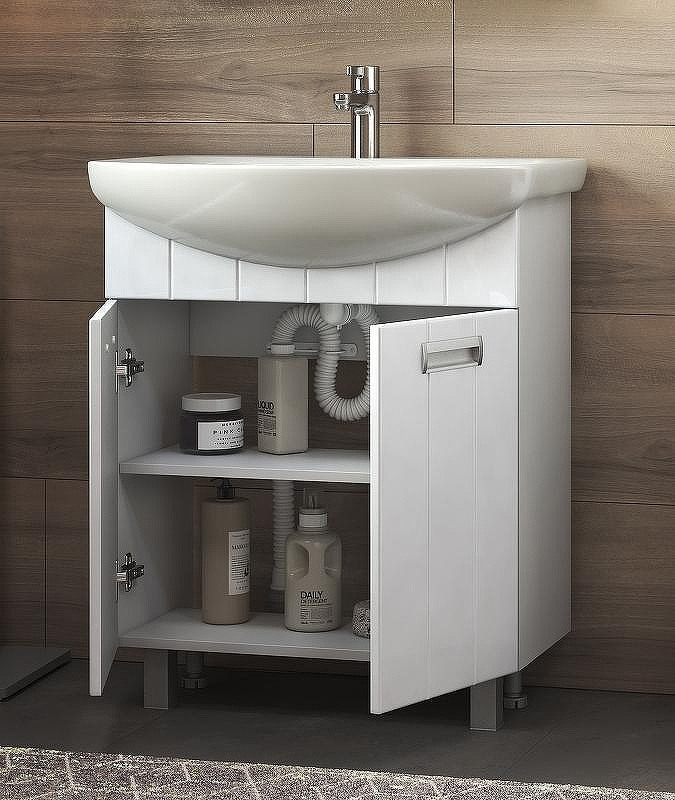 Тумба под раковину Vigo Diana 60 tn.DIA.BAL.60.2D Белая, купить, цена, заказать, магазин, доставка, скидка, промокод, купить, цена, заказать, магазин, доставка, скидка, промокод