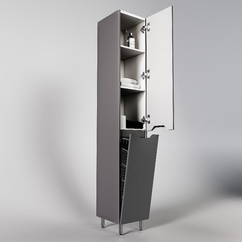 Шкаф пенал Style Line Марелла 30 Люкс Plus СС-00002420 с бельевой корзиной Серый матовый антискрейтч, купить, цена, заказать, магазин, доставка, скидка, промокод, купить, цена, заказать, магазин, доставка, скидка, промокод