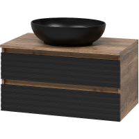 Тумба под раковину Brevita Dakota 80 DAK-09080-19/02-2Я подвесная Черный кварц Дуб Галифакс олово, купить, цена, заказать, магазин, доставка, скидка, промокод, купить, цена, заказать, магазин, доставка, скидка, промокод