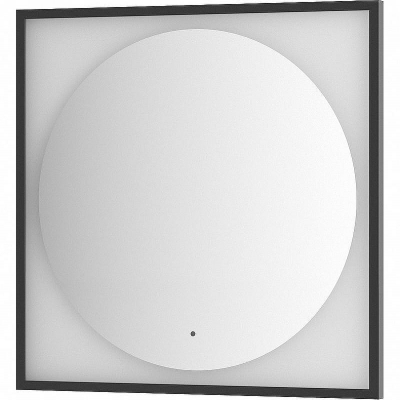 Зеркало Defesto Eclipce 80х80 DF 2223R с подсветкой 18W-4500К/в багетной раме/ИК - выключатель/Нейтральный белый свет/Черная рама
