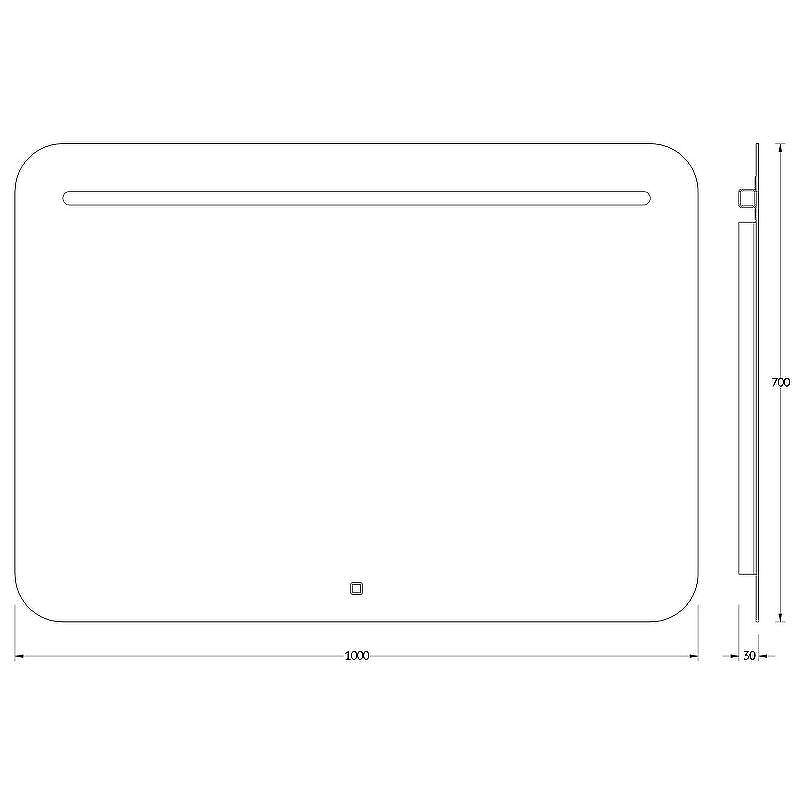 Зеркало Evoform Ledline 70x100 BY 2447 с подсветкой 8.5 W - сенсорный выключатель, купить, цена, заказать, магазин, доставка, скидка, промокод, купить, цена, заказать, магазин, доставка, скидка, промокод