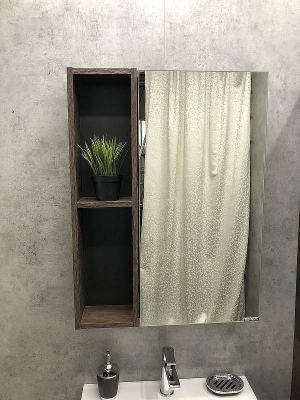 Зеркало со шкафом Comforty Франкфурт 60 00004150528 Дуб шоколадно-коричневый