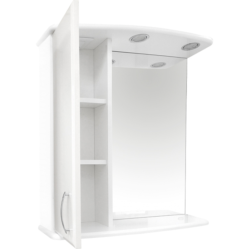 Зеркало со шкафом Misty Астра 60 L Э-Аст04060-01СвЛ с подсветкой Белое глянцевое, купить, цена, заказать, магазин, доставка, скидка, промокод, купить, цена, заказать, магазин, доставка, скидка, промокод