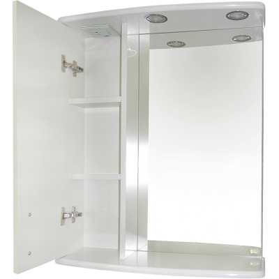 Зеркало со шкафом Misty Астра 60 L Э-Аст04060-01СвЛ с подсветкой Белое глянцевое